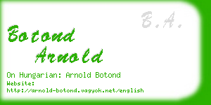 botond arnold business card